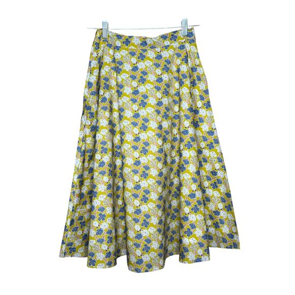 Unique Vintage Dresses & Skirts - Unique Vintage Tulip B Yellow Floral A-line Swing Skirt S NWT